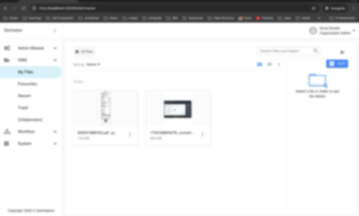 ZentraDocs document management dashboard